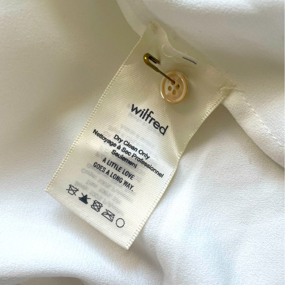 Wilfred ruffled white blouse with silk trim size medium - Picture 4 of 8